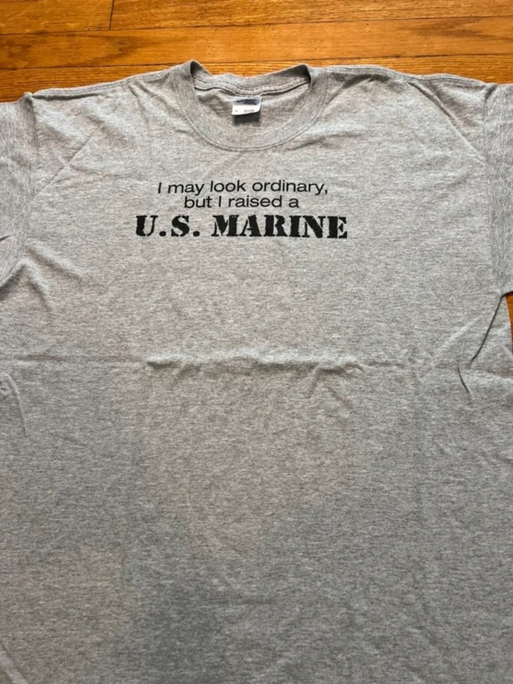 Gildan Gray 'I Raised a U.S. Marine' Graphic Tee - Picture 3 of 5